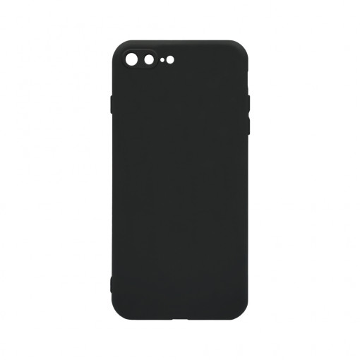 Husa BestCase® Premium Silicon, Compatibila Cu Apple iPhone 8 Plus / iPhone 7 Plus, 1.2MM Slim, Microfibra in interior, Antisoc, Rezistent la socuri, Protectie Camera, Margini ridicate pentru protectia ecranului, Negru