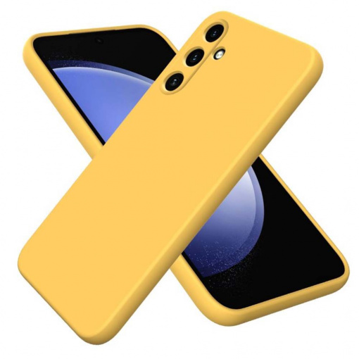 Husa BestCase® Premium Silicon, Compatibila Cu Samsung Galaxy A14, 1.2MM Slim, Microfibra in interior, Antisoc, Rezistent la socuri, Protectie Camera, Margini ridicate pentru protectia ecranului, Yellow