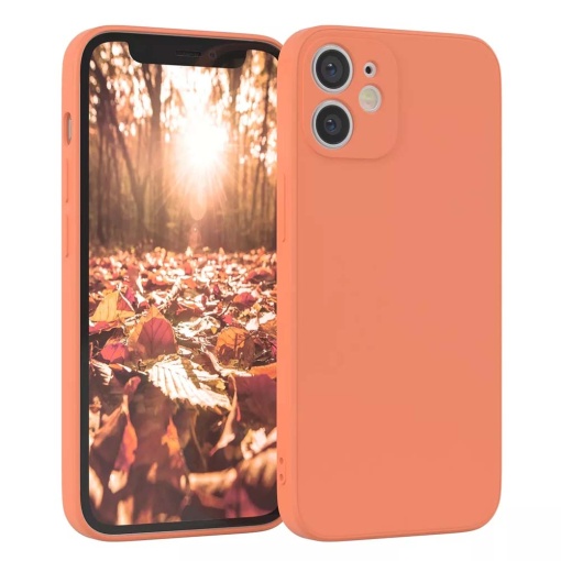 BestCase® Husa Premium Silicon, Compatibila Cu Apple iPhone 11, 1.2MM Slim, Microfibra in interior, Antisoc, Rezistent la socuri, Protectie Camera, Portocaliu