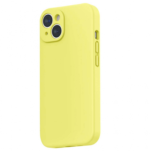 Husa BestCase® Premium Silicon, Compatibila Cu Apple iPhone 14, 1.2MM Slim, Microfibra in interior, Antisoc, Rezistent la socuri, Protectie Camera, Margini ridicate pentru protectia ecranului, Yellow