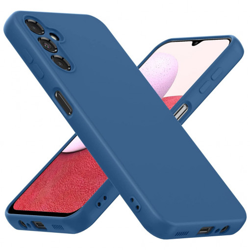 Husa BestCase® Premium Silicon, Compatibila Cu Samsung Galaxy A04s, 1.2MM Slim, Microfibra in interior, Antisoc, Rezistent la socuri, Protectie Camera, Margini ridicate pentru protectia ecranului, Albastru inchis