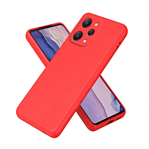 Husa BestCase® Premium Silicon, Compatibila Cu Xiaomi Redmi 12, 1.2MM Slim, Microfibra in interior, Antisoc, Rezistent la socuri, Protectie Camera, Margini ridicate pentru protectia ecranului, Rosu