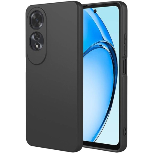 BestCase® Husa pentru OPPO A60, Premium Slim Silicon 1.2MM, Microfibra in interior, Antisoc, Protectie camera si ecran, Negru