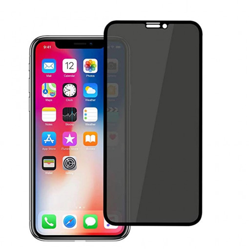 Folie Sticla Privacy compatibila cu Apple iPhone XR, 9H, 0.3MM
