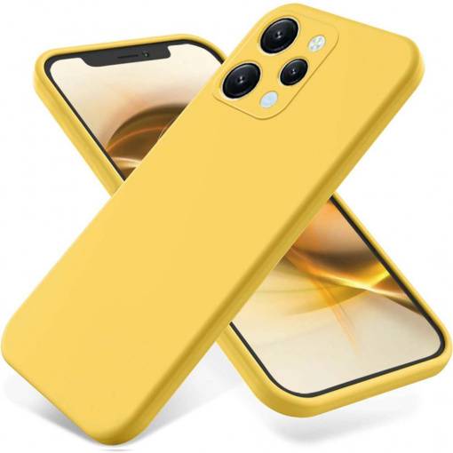Husa BestCase® Premium Silicon, Compatibila Cu Xiaomi Redmi 12, 1.2MM Slim, Microfibra in interior, Antisoc, Rezistent la socuri, Protectie Camera, Margini ridicate pentru protectia ecranului, Yellow