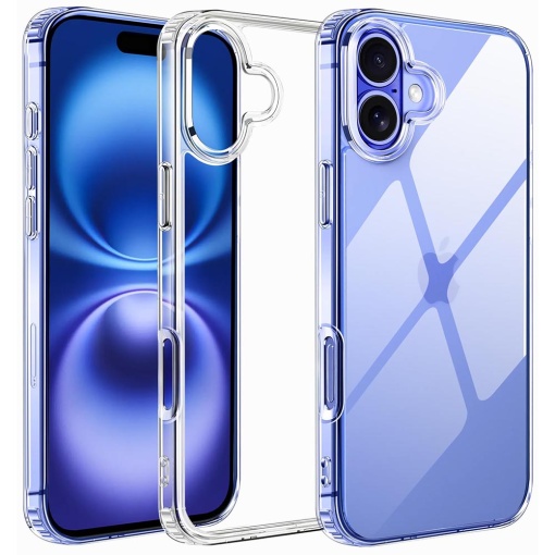 BestCase® Husa Clear Silicon 2MM, Compatibila Cu Apple iPhone 16 Plus, Antisoc, Protectie Camera, Transparent