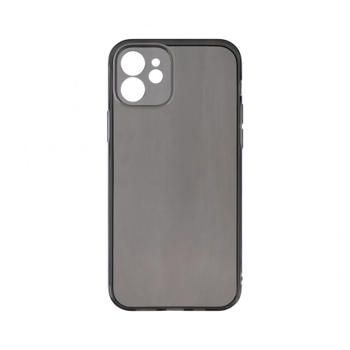 Husa BestCase® Grafit Silicon 1.5MM, Compatibila Cu Apple iPhone 12, Antisoc, Anti-Galben, Rezistenta la uzura, Protectie Camera, Transparent / Grafit