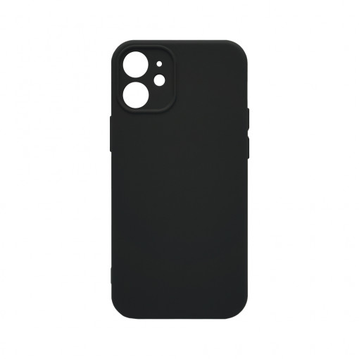 Husa BestCase® Premium Silicon, Compatibila Cu Apple iPhone 12 Mini, 1.2MM Slim, Microfibra in interior, Antisoc, Rezistent la socuri, Protectie Camera, Margini ridicate pentru protectia ecranului, Negru