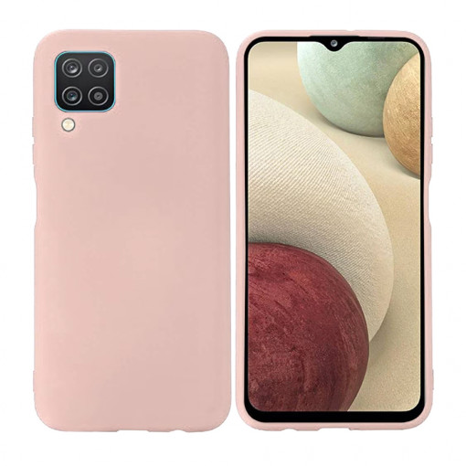 Husa BestCase® Premium Silicon, Compatibila Cu Samsung Galaxy A12, 1.2MM Slim, Microfibra in interior, Antisoc, Rezistent la socuri, Protectie Camera, Margini ridicate pentru protectia ecranului, Pink