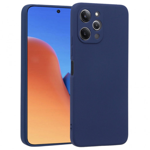 Husa BestCase® Premium Silicon, Compatibila Cu Xiaomi Redmi 12, 1.2MM Slim, Microfibra in interior, Antisoc, Rezistent la socuri, Protectie Camera, Margini ridicate pentru protectia ecranului, Albastru inchis