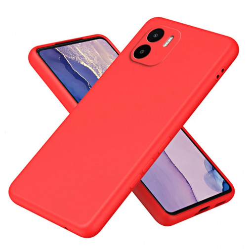 Husa BestCase® Premium Silicon, Compatibila Cu Xiaomi Redmi A2 / Redmi A1, 1.2MM Slim, Microfibra in interior, Antisoc, Rezistent la socuri, Protectie Camera, Margini ridicate pentru protectia ecranului, Rosu