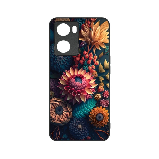 Husa BestCase® Slim Glassy, Compatibila Cu OPPO A57 4G / A57s, Colorful Flowers, G 1241