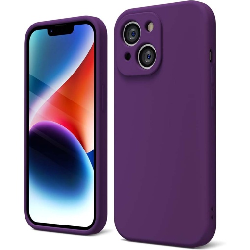 BestCase® Husa Premium Silicon, Compatibila Cu Apple iPhone 14, 1.2MM Slim, Microfibra in interior, Antisoc, Rezistent la socuri, Protectie Camera, Violet