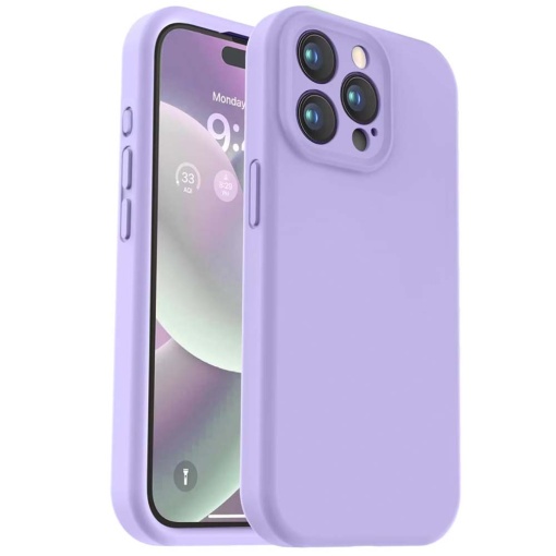 BestCase® Husa Premium Silicon, Compatibila Cu Apple iPhone 15 Pro, 1.2MM Slim, Microfibra in interior, Antisoc, Rezistent la socuri, Protectie Camera, Mov