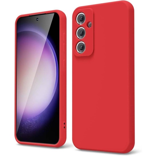 BestCase® Husa Premium Silicon, Compatibila Cu Samsung Galaxy S24, 1.2MM Slim, Microfibra in interior, Antisoc, Rezistent la socuri, Protectie Camera, Rosu