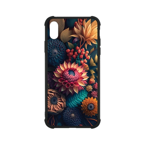 Husa BestCase® Anti Shock Glassy, Compatibila Cu Apple iPhone X / XS, Colorful Flowers, G 1241