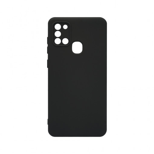 Husa BestCase® Premium Silicon, Compatibila Cu Samsung Galaxy A21s, 1.2MM Slim, Microfibra in interior, Antisoc, Rezistent la socuri, Protectie Camera, Margini ridicate pentru protectia ecranului, Negru