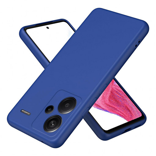 Husa BestCase® Premium Silicon, Compatibila Cu Xiaomi Redmi Note 13 Pro Plus 5G, 1.2MM Slim, Microfibra in interior, Antisoc, Rezistent la socuri, Protectie Camera, Margini ridicate pentru protectia ecranului, Albastru inchis