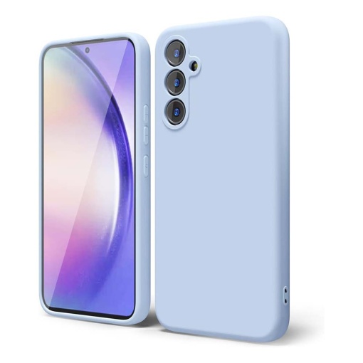 BestCase® Husa Premium Silicon, Compatibila Cu Samsung Galaxy A55, 1.2MM Slim, Microfibra in interior, Antisoc, Rezistent la socuri, Protectie Camera, Albastru deschis