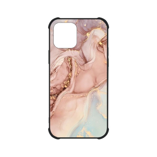Husa BestCase® Anti Shock Glassy, Compatibila Cu Apple iPhone 12 / 12 Pro, Rose Marble, G 1253