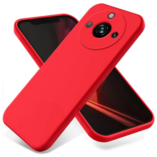 Husa BestCase® Premium Silicon, Compatibila Cu Realme 11 Pro Plus, 1.2MM Slim, Microfibra in interior, Antisoc, Rezistent la socuri, Protectie Camera, Margini ridicate pentru protectia ecranului, Rosu