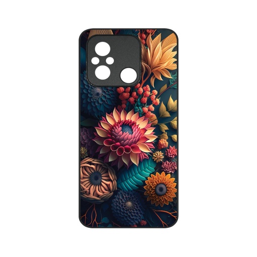 Husa BestCase® Slim Glassy, Compatibila Cu Xiaomi Redmi 12C, Colorful Flowers, G 1241