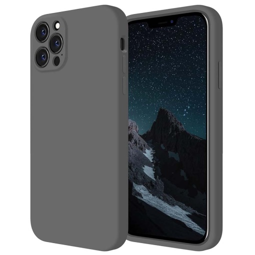 BestCase® Husa Premium Silicon, Compatibila Cu Apple iPhone 15 Pro, 1.2MM Slim, Microfibra in interior, Antisoc, Rezistent la socuri, Protectie Camera, Gri inchis