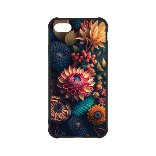 Husa BestCase® Anti Shock Glassy, Compatibila Cu Apple iPhone 8 / 7, Colorful Flowers, G 1241