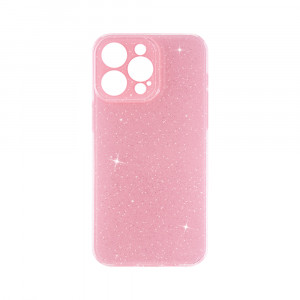 Husa BestCase® Crystal Glitter 2MM, Compatibila Cu Apple iPhone 15 Pro Max, Anti-soc, Microfibra in interior, Rezistenta la uzura, Protectie Camera, Glitter Pink - Img 1