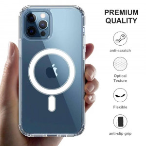 Husa BestCase® Mag Anti Shock 1.5mm, Pentru Apple iPhone 12 Pro Max, MagSafe, Compatibila MagSafe, Protectie Camera, 2 in 1 incarcare si magnet, Transparent - Img 2