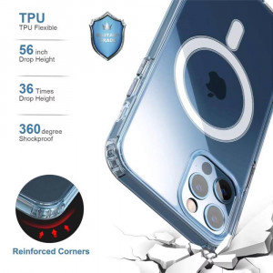 Husa BestCase® Mag Anti Shock 1.5mm, Pentru Apple iPhone 15 Pro Max, MagSafe, Compatibila MagSafe, Protectie Camera, 2 in 1 incarcare si magnet, Transparent - Img 4