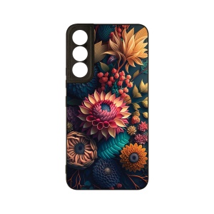 Husa BestCase® Slim Glassy, Compatibila Cu Samsung Galaxy S22, Colorful Flowers, G 1241 - Img 1