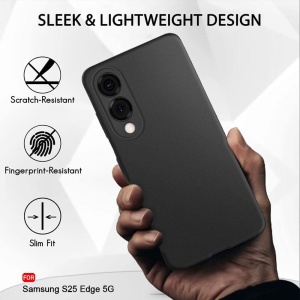 BestCase® Husa Slim Silicon pentru Samsung Galaxy S25 Edge, Negru mat - Img 4