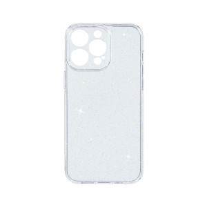 Husa BestCase® Crystal Glitter 2MM, Compatibila Cu Apple iPhone 14 Pro, Anti-soc, Rezistenta la uzura, Protectie Camera, Glitter Silver - Img 1