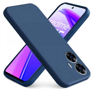Husa BestCase® Premium Silicon, Compatibila Cu Realme C55, 1.2MM Slim, Microfibra in interior, Antisoc, Rezistent la socuri, Protectie Camera, Margini ridicate pentru protectia ecranului, Albastru inchis - Img 1