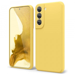 Husa BestCase® Premium Silicon, Compatibila Cu Samsung Galaxy S22, 1.2MM Slim, Microfibra in interior, Antisoc, Rezistent la socuri, Protectie Camera, Margini ridicate pentru protectia ecranului, Yellow - Img 1
