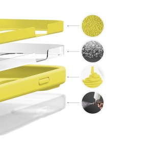 BestCase® Husa Premium Silicon, Compatibila Cu Apple iPhone 12, 1.2MM Slim, Microfibra in interior, Antisoc, Rezistent la socuri, Protectie Camera, Yellow - Img 2