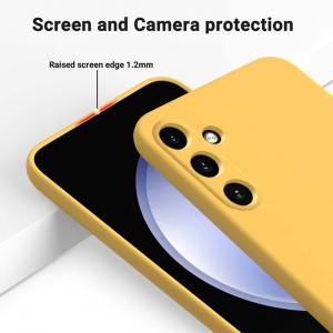 Husa BestCase® Premium Silicon, Compatibila Cu Samsung Galaxy A15, 1.2MM Slim, Microfibra in interior, Antisoc, Rezistent la socuri, Protectie Camera, Margini ridicate pentru protectia ecranului, Yellow - Img 3