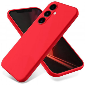 Husa BestCase® Premium Silicon, Compatibila Cu Samsung Galaxy S24 Plus, 1.2MM Slim, Microfibra in interior, Antisoc, Rezistent la socuri, Protectie Camera, Margini ridicate pentru protectia ecranului, Rosu - Img 1
