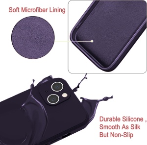 BestCase® Husa Premium Silicon, Compatibila Cu Apple iPhone 12, 1.2MM Slim, Microfibra in interior, Antisoc, Rezistent la socuri, Protectie Camera, Violet - Img 4