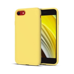 BestCase® Husa Premium Silicon, Compatibila Cu Apple iPhone SE 3 / SE 2 / iPhone 8 / iPhone 7, 1.2MM Slim, Microfibra in interior, Antisoc, Rezistent la socuri, Protectie Camera, Yellow - Img 1