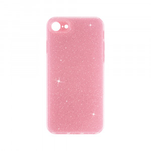 Husa BestCase® Crystal Glitter 2MM, Compatibila Cu Apple iPhone SE 2 / SE 3 / 8 / 7, Anti-soc, Microfibra in interior, Rezistenta la uzura, Protectie Camera, Glitter Pink - Img 1