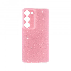 Husa BestCase® Crystal Glitter 2MM, Compatibila Cu Samsung Galaxy S21 FE, Anti-soc, Microfibra in interior, Rezistenta la uzura, Protectie Camera, Glitter Pink - Img 1