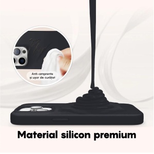Husa BestCase® Premium Silicon, Compatibila Cu Huawei Pura 70 Pro, 1.2MM Slim, Microfibra in interior, Antisoc, Rezistent la socuri, Protectie Camera, Margini ridicate pentru protectia ecranului, Negru - Img 3