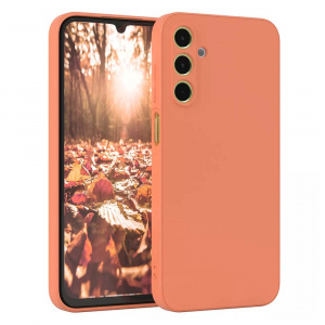 Husa BestCase® Premium Silicon, Compatibila Cu Samsung Galaxy A15, 1.2MM Slim, Microfibra in interior, Antisoc, Rezistent la socuri, Protectie Camera, Margini ridicate pentru protectia ecranului, Peach - Img 1