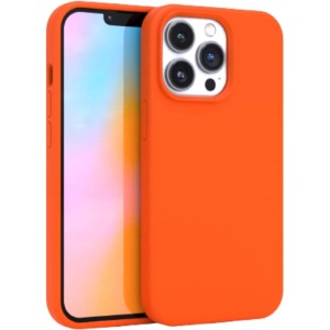 BestCase® Husa Premium Silicon, Compatibila Cu Apple iPhone 12, 1.2MM Slim, Microfibra in interior, Antisoc, Rezistent la socuri, Protectie Camera, Portocaliu - Img 1
