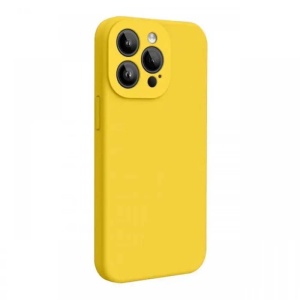 BestCase® Husa Premium Silicon, Compatibila Cu Apple iPhone 15 Pro, 1.2MM Slim, Microfibra in interior, Antisoc, Rezistent la socuri, Protectie Camera, Yellow - Img 1
