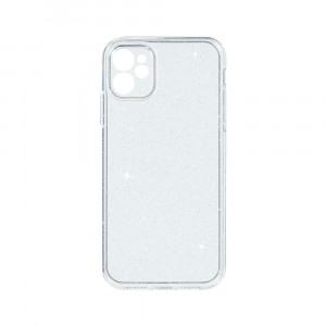 Husa BestCase® Crystal Glitter 2MM, Compatibila Cu Apple iPhone 11, Anti-soc, Rezistenta la uzura, Protectie Camera, Glitter Silver - Img 1