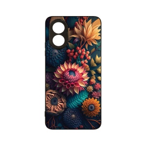 Husa BestCase® Slim Glassy, Compatibila Cu OPPO A18 4G, Colorful Flowers, G 1241 - Img 1