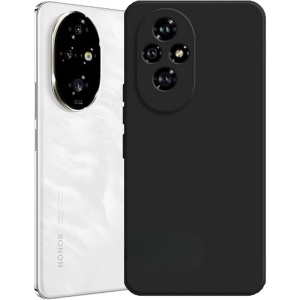 BestCase® Husa 0.8MM Slim Silicon, Compatibila Cu Honor 200, Rezistenta la uzura, Protectie Camera, Negru mat - Img 1
